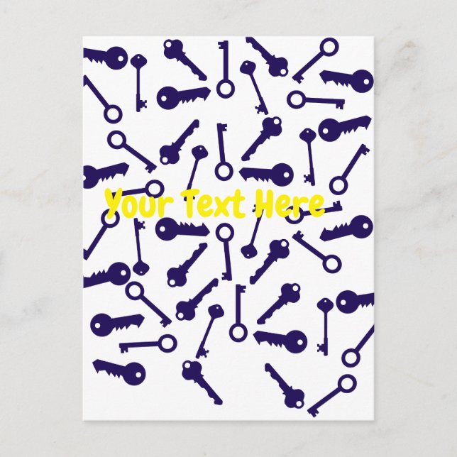 Postal Producto de patrón azul clave (Anverso)
