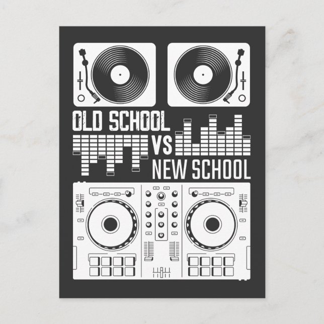 Postal Productor musical DJ Old School Vinyl electro Tech (Anverso)