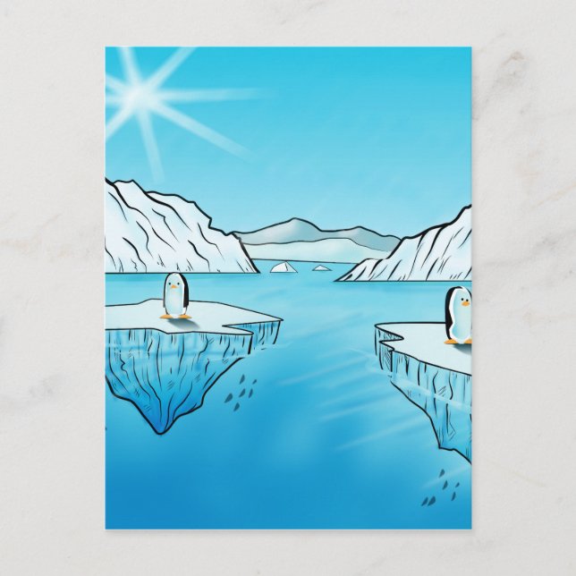 Postal Productos pingüinos (Anverso)