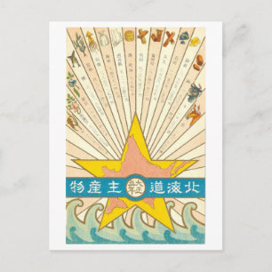 Postal Productos Principales Antiguos de Hokkaido, 1916