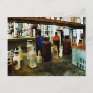 Postal Productos químicos diversos en botellas