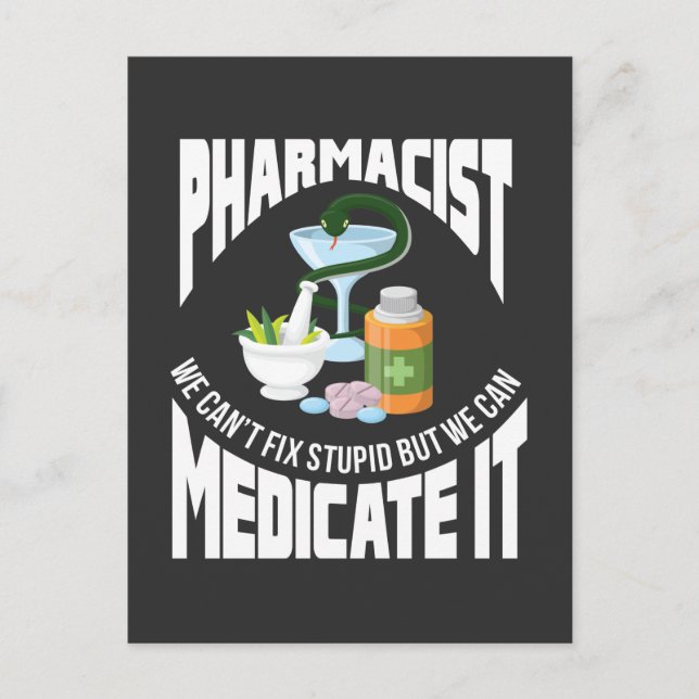 Postal Profesión Farmacéutica Cita Medicina Humor Médica (Anverso)