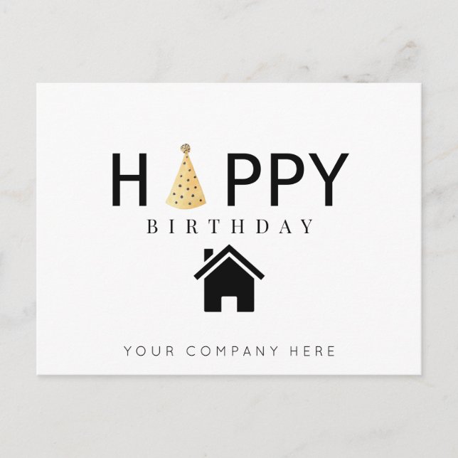 Postal Profesional Feliz Cumpleaños Inmobiliaria (Anverso)
