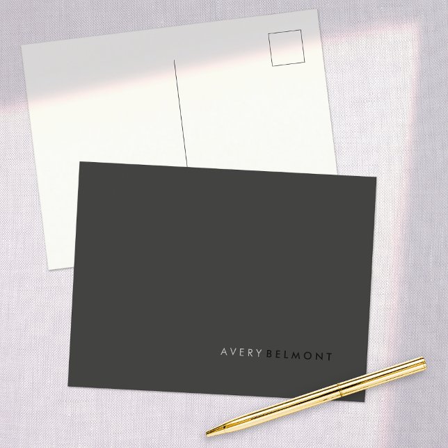 Postal Profesional Moderno Simple Negro Minimalista (Subido por el creador)