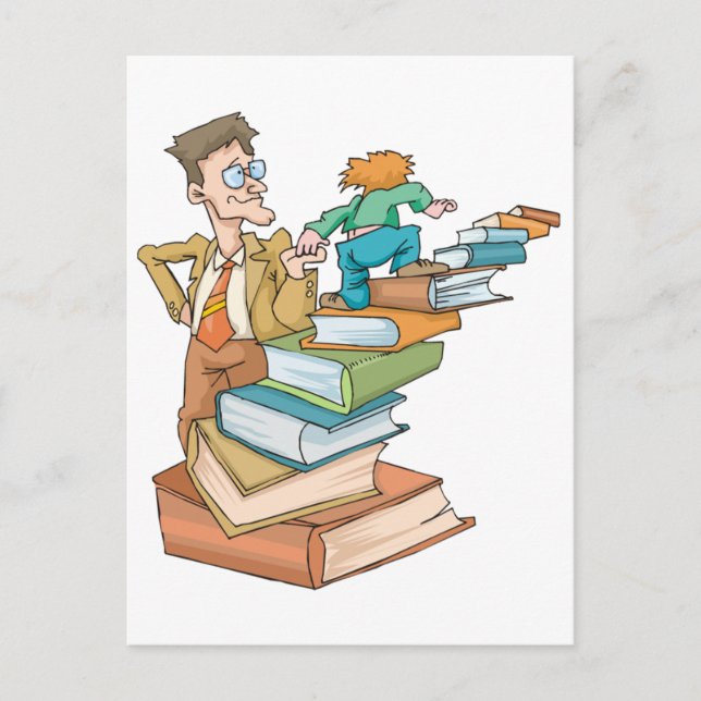 Postal Profesor abrumado (Anverso)