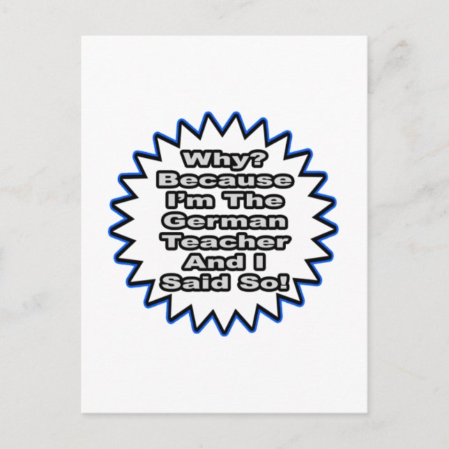 Postal Profesor Alemán... Porque Lo Dije. (Anverso)