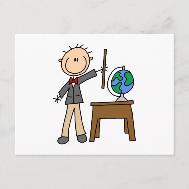 Postal Profesor Con Globo (Anverso)