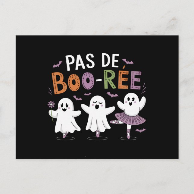 Postal Profesor de ballet bailarín fantasma Pas de BOO-re (Anverso)