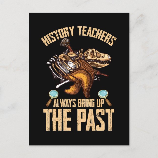 Postal Profesor de Historia Dinosaurios Historiador graci (Anverso)