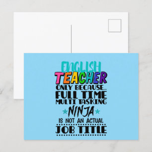 Postal Profesor de inglés solo porque a tiempo completo m