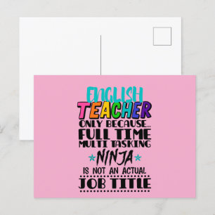 Postal Profesor de inglés solo porque a tiempo completo m