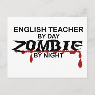 Postal Profesor de inglés Zombie
