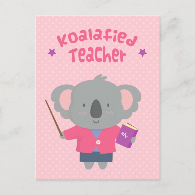 Postal Profesor de Oso de Cute Amusing Pun Koala (Anverso)