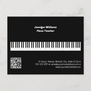 Postal Profesor de piano profesional código QR de negocio