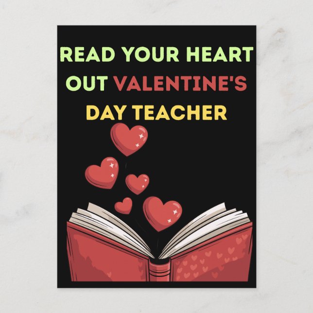 Postal Profesor de San Valentín Lee Tu Corazón (Anverso)