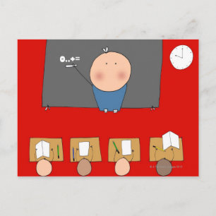 Postal Profesor delante de la sala de clase, visión