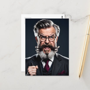 Postal Profesor loco de barba