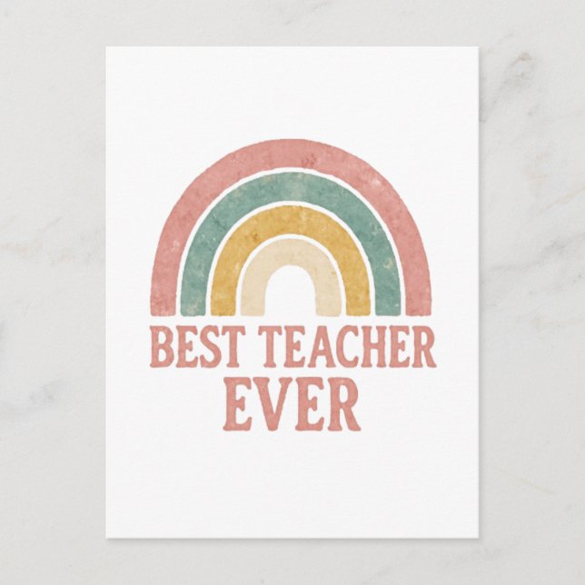 Postal Profesora de Arcoiris de Acuarela (Anverso)
