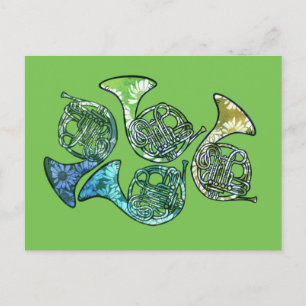 Postal Profesora de clase de bandas de baile de cuernos f