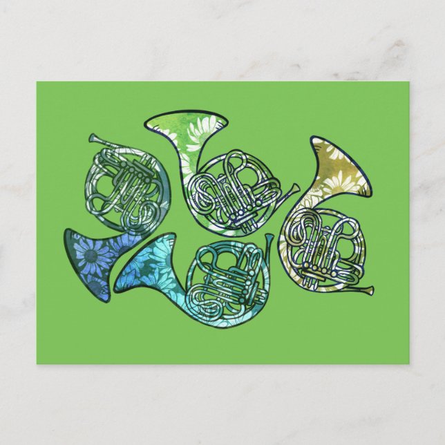 Postal Profesora de clase de bandas de baile de cuernos f (Anverso)