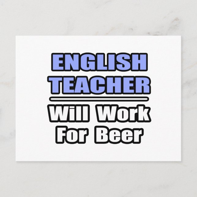 Postal Profesora De Inglés... Trabajará Para La Cerveza (Anverso)