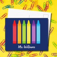 Profesora de la Escuela Primaria Cute Crayon Perso