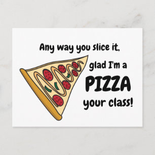 Postal Profesora De Pizza Gracias