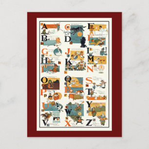 Postal Profesores de ABC de la carta del alfabeto del