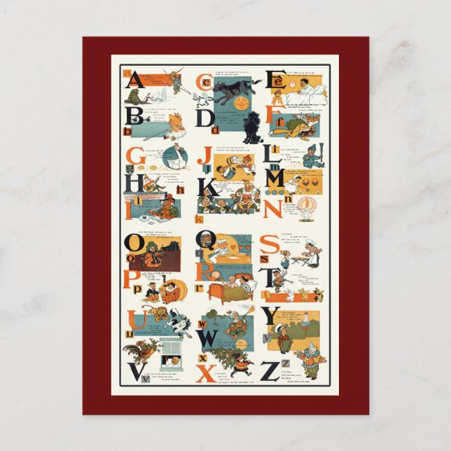 Postal Profesores de ABC de la carta del alfabeto del (Anverso)