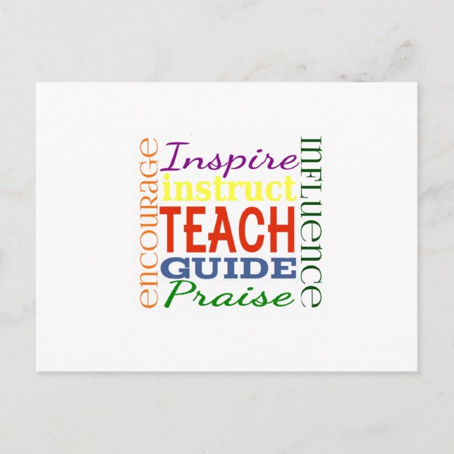 Postal Profesores de Word Picture Teachers escolares (Anverso)