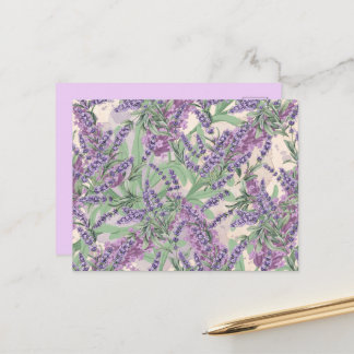 Postal Profusión de lavanda Polvo de lavanda Floral rústi