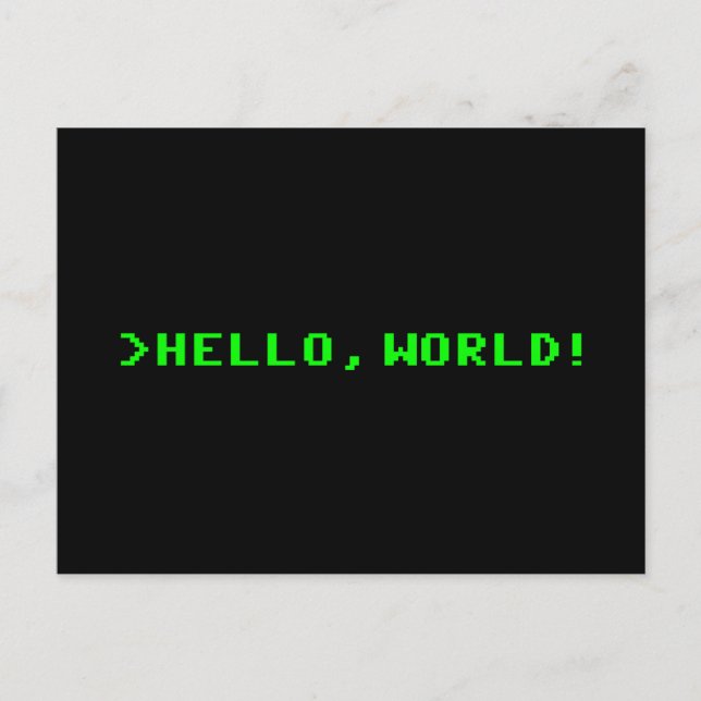 Postal Programación de equipos de Hello World (Anverso)