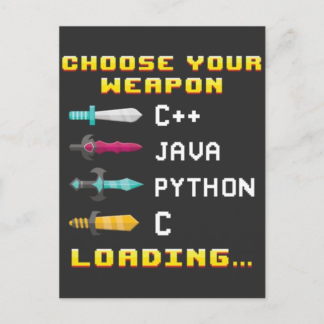 Postal Programador Geek Java C Python Computer IT Nerd (Anverso)