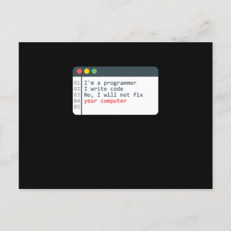 Postal Programmer HTML Computer Coder Coding Programming 