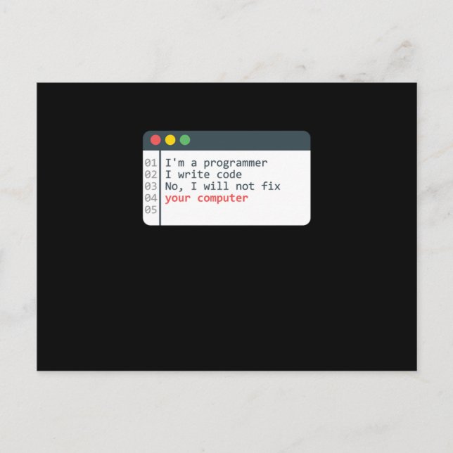 Postal Programmer HTML Computer Coder Coding Programming  (Anverso)