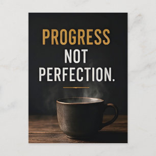 Postal 📈 Progreso No Perfección Motivación Diaria Éxito