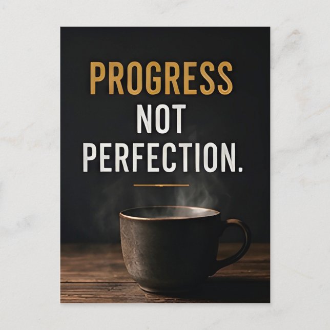 Postal 📈 Progreso No Perfección Motivación Diaria Éxito (Anverso)