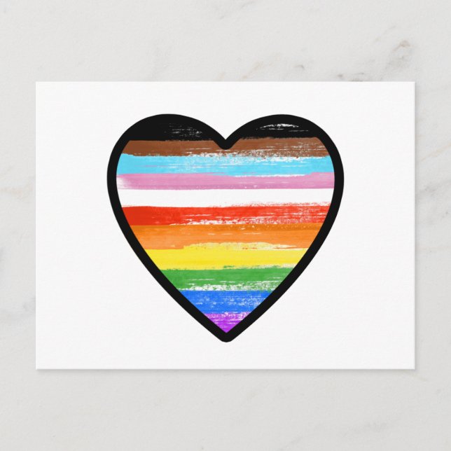 Postal Progreso Orgullo Pintado Corazón (Anverso)