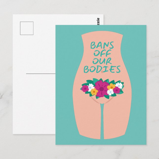Postal Prohibición de nuestros cuerpos Aqua (Anverso / Reverso)