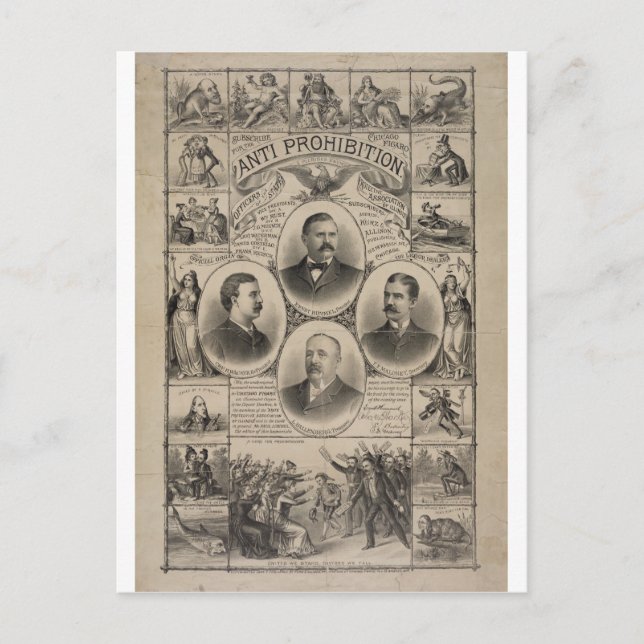 Postal Prohibición por Kurz y Allison (1888) (Anverso)