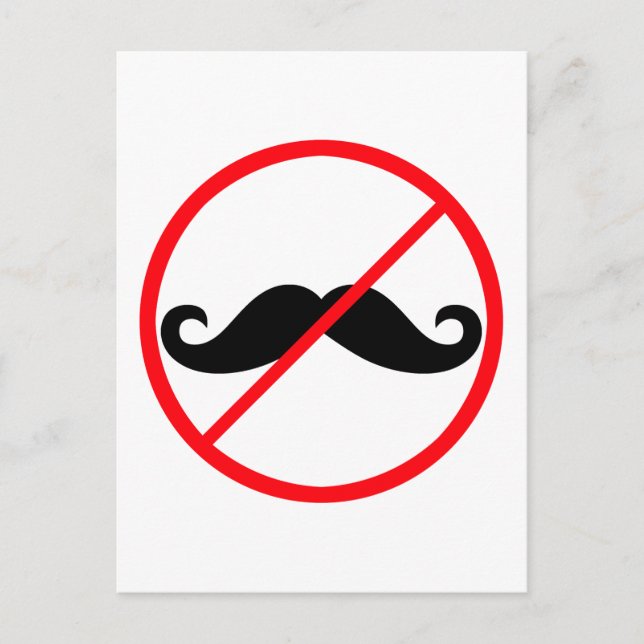 Postal ¡Prohibido el bigote! (Anverso)