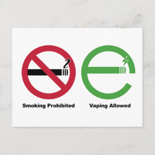 Postal Prohibido fumar. Vaping permitido