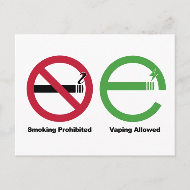 Postal Prohibido fumar. Vaping permitido (Anverso)