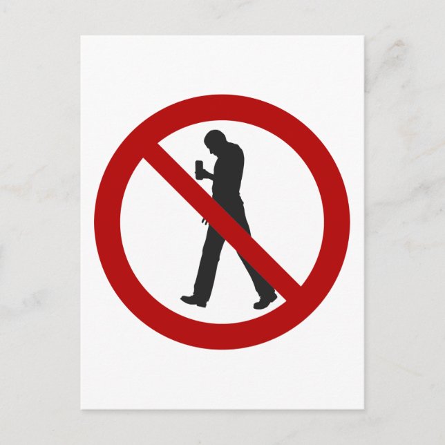 Postal Prohibidos los zombies de smartphone (Anverso)
