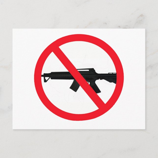 Postal Prohibir las armas de asalto (Anverso)