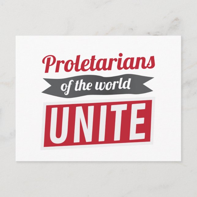 Postal Proletarios del mundo UNITE (Anverso)