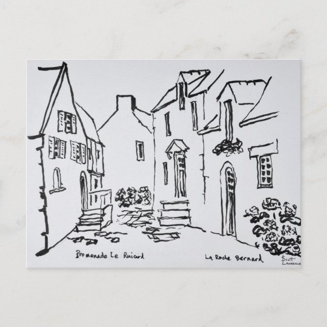 Postal Promenade du Ruicard | La Roche-Bernard, Bretaña (Anverso)