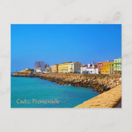 Postal "promenade" en Cádiz, España (pintada)