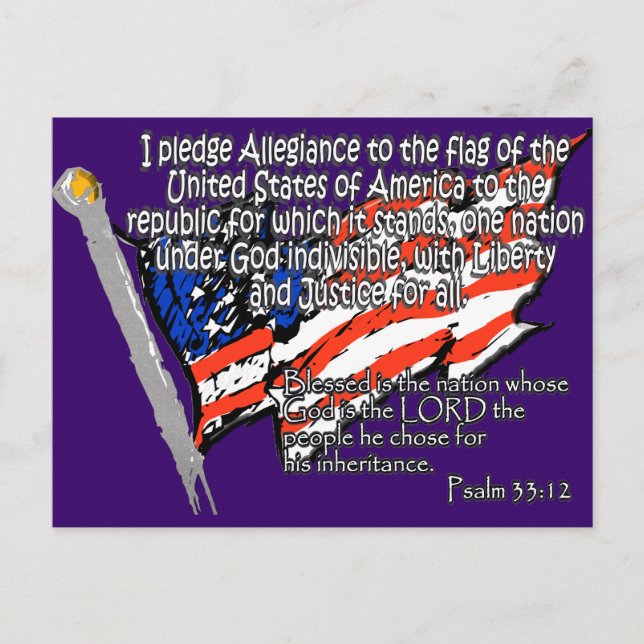 Postal Promesa de Allegiance Psalm 33:12 (Anverso)