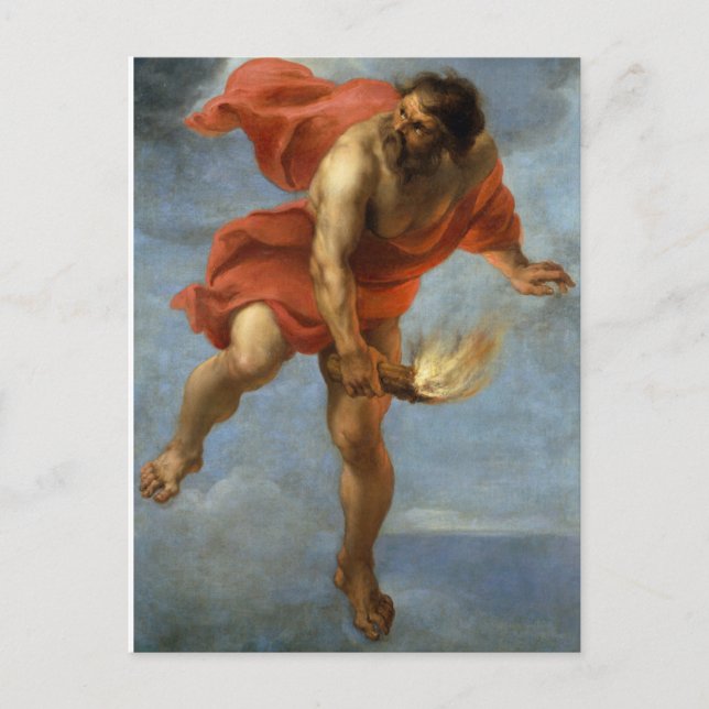 Postal Prometeo cargando fuego (Anverso)